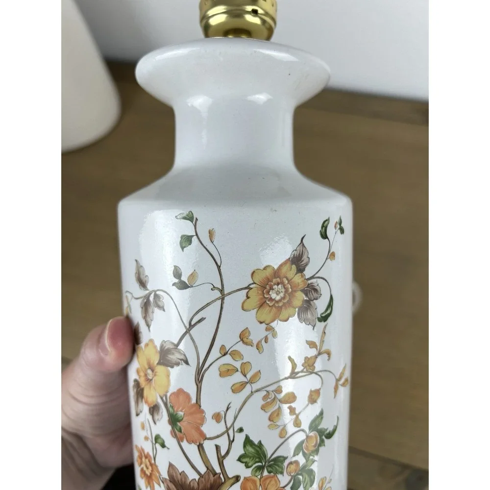 Vintage Tilden-Thurber Porcelain Floral Table Lamp Asian Style‎ Apothecary